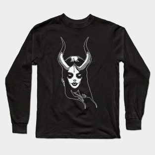 Dark Lady - Gothic Fashion - Pixelart Long Sleeve T-Shirt